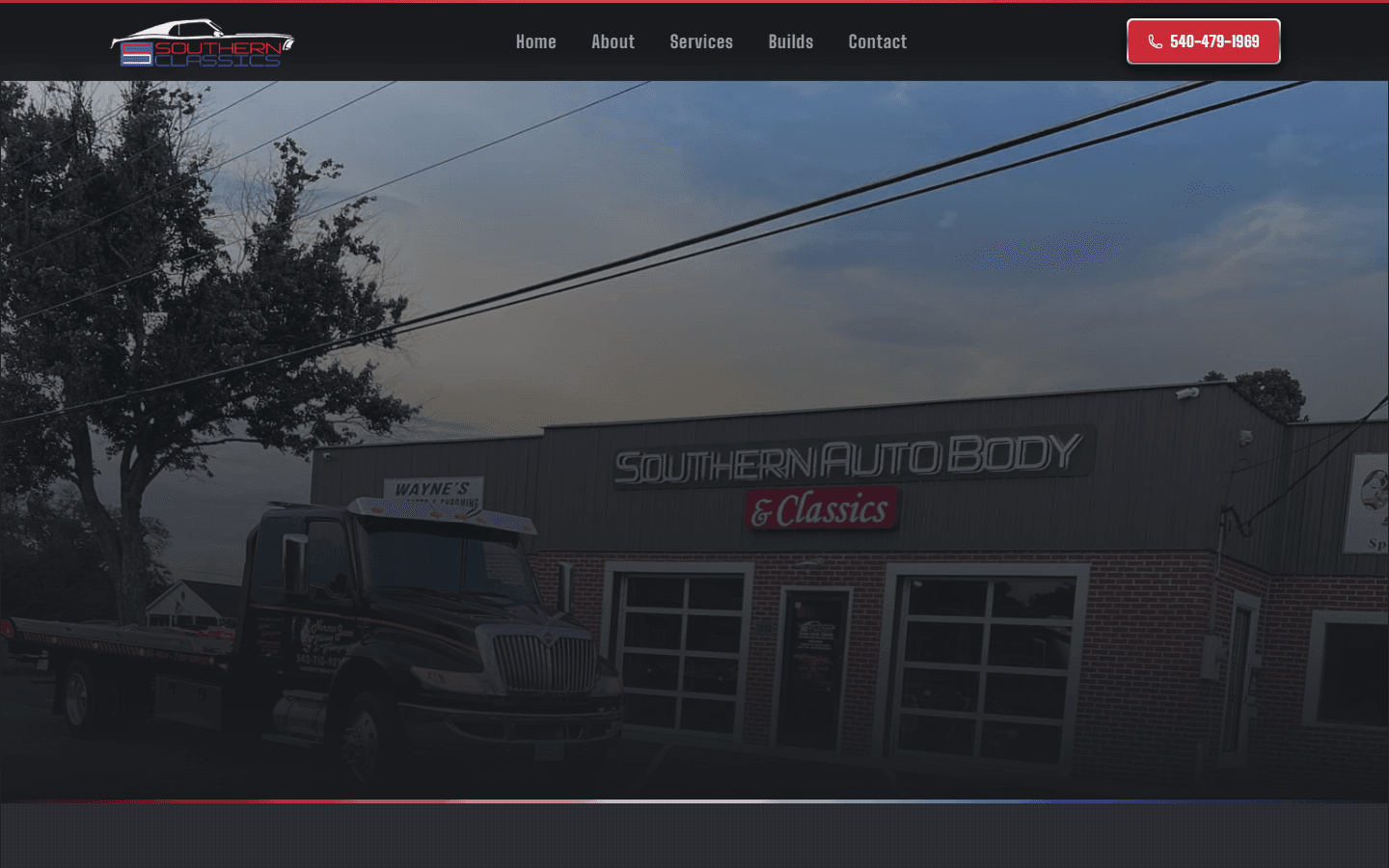 Homepage of the Southern Auto Body & Classics website